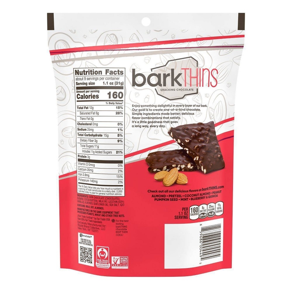 slide 3 of 6, barkTHINS Almond with Sea Salt Dark Chocolate - 10oz, 10 oz