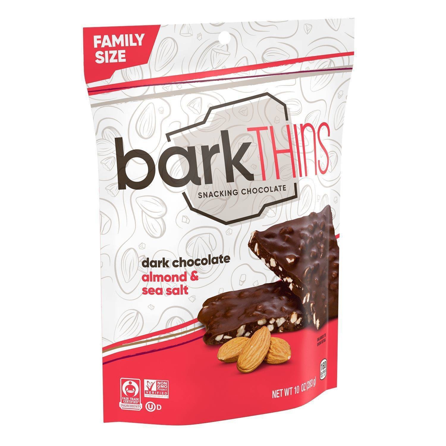 slide 1 of 6, barkTHINS Almond with Sea Salt Dark Chocolate - 10oz, 10 oz