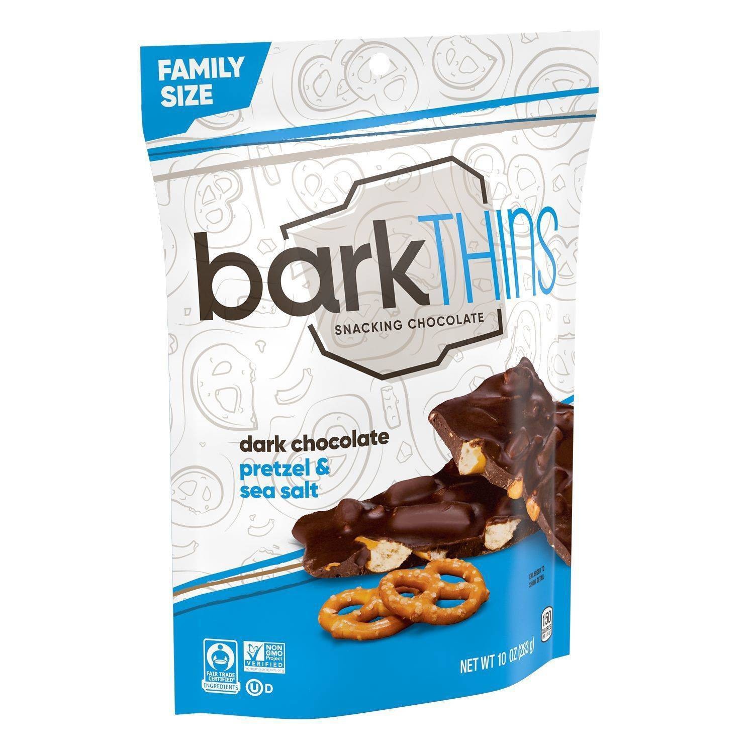 slide 1 of 6, barkTHINS Sea Salt Dark Chocolate Pretzels - 10oz, 10 oz