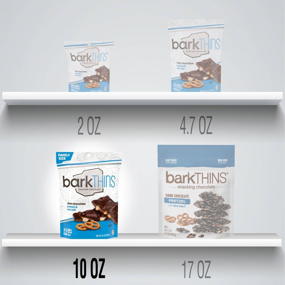 slide 6 of 6, barkTHINS Sea Salt Dark Chocolate Pretzels - 10oz, 10 oz