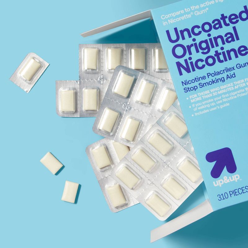 slide 2 of 5, Uncoated Nicotine 2mg Stop Smoking Aid Gum - Original- 310ct - up&up™, 
