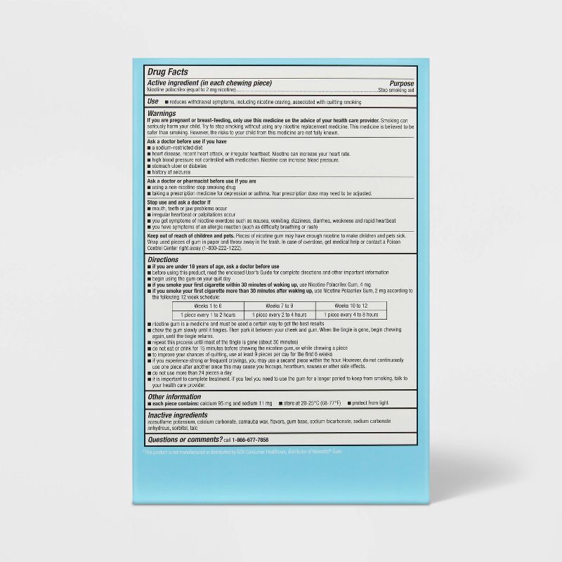 slide 3 of 5, Uncoated Nicotine 2mg Stop Smoking Aid Gum - Original- 310ct - up&up™, 