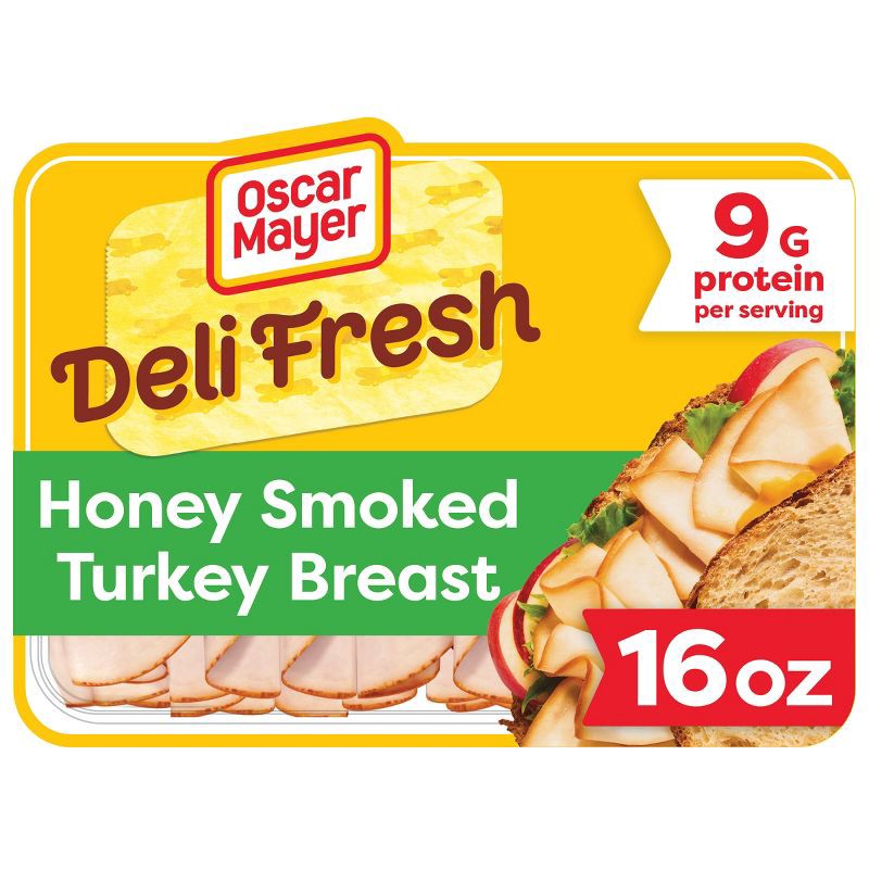 slide 1 of 9, Oscar Mayer Deli Fresh Honey Smoked Turkey Breast Sliced Lunch Meat Family Size - 16oz, 16 oz