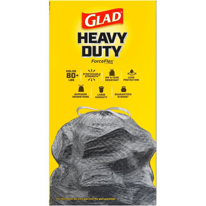 slide 14 of 15, Glad ForceFlex Large Drawstring Black Trash Bags - 30gal/34ct, 30 gal, 34 ct
