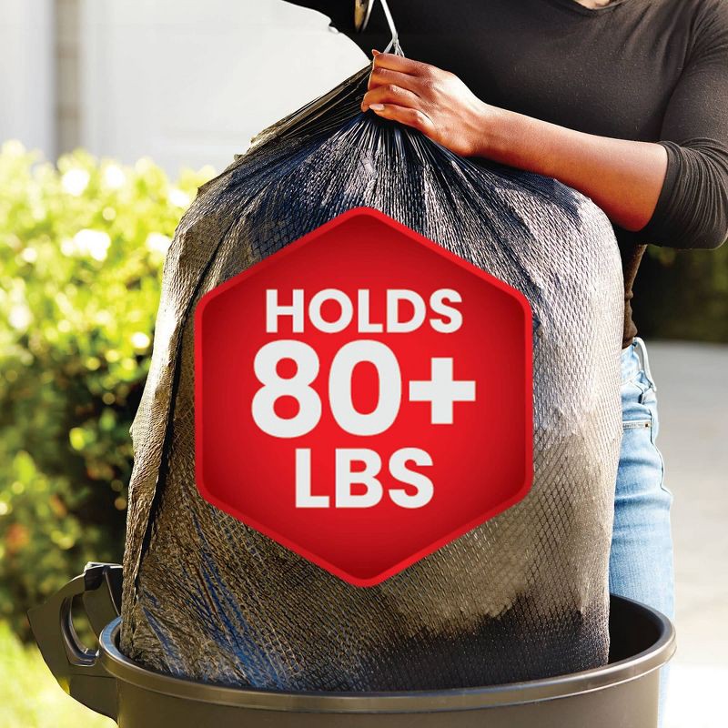 slide 8 of 15, Glad ForceFlex Large Drawstring Black Trash Bags - 30gal/34ct, 30 gal, 34 ct