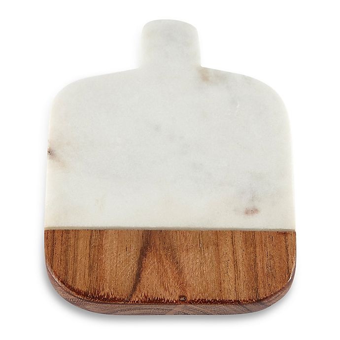 slide 1 of 2, Thirstystone White Marble and Wood Paddle Coasters, 4 ct