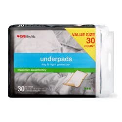 CVS Health Underpads, Day & Night Protection Maximum Absorbency, Xx-Large, 30 Ct