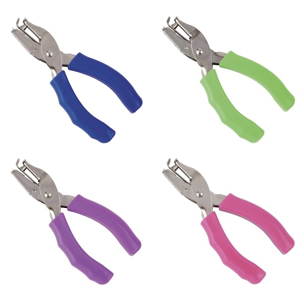 slide 1 of 5, Office Depot Brand Single-Hole Punch With Padded Handles, Assorted Colors, 1 ct