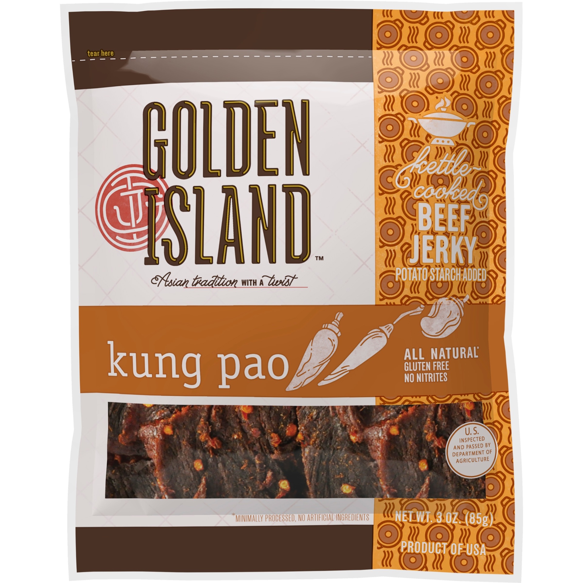 slide 1 of 4, Golden Island Beef Jerky 3 oz, 3 oz