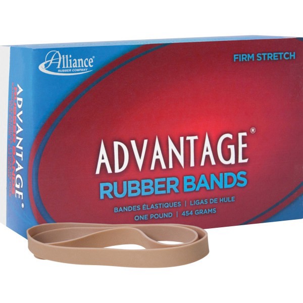 slide 8 of 8, Alliance Rubber Advantage Rubber Bands, Size 107, 7 in x 5/8 in, Natural, Box of 40, 1 ct