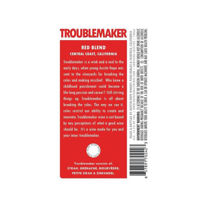 slide 3 of 7, Troublemaker Red Blend Wine - 750ml Bottle, 750 ml