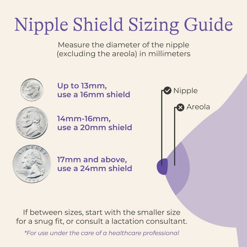 slide 3 of 9, Lansinoh Contact Nipple Shield with Case - 24mm - 2ct, 2 ct