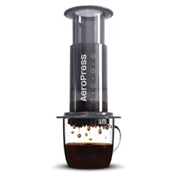 AeroPress Original Coffee Press: Manual Single Serve Coffee Maker, 8 oz Capacity, Includes Scoop & Paper Filters, Black