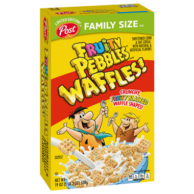 slide 1 of 1, Post Fruity Pebbles Waffles Cereal 19 Oz, 19 oz