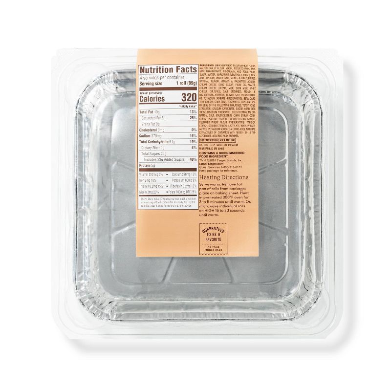 slide 2 of 3, Cinnamon Rolls with Cream Cheese Icing - 14oz/4ct - Favorite Day™, 4 ct; 14 oz