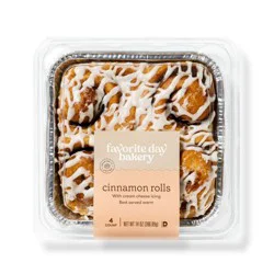 Cinnamon Rolls with Cream Cheese Icing - 14oz/4ct - Favorite Day™