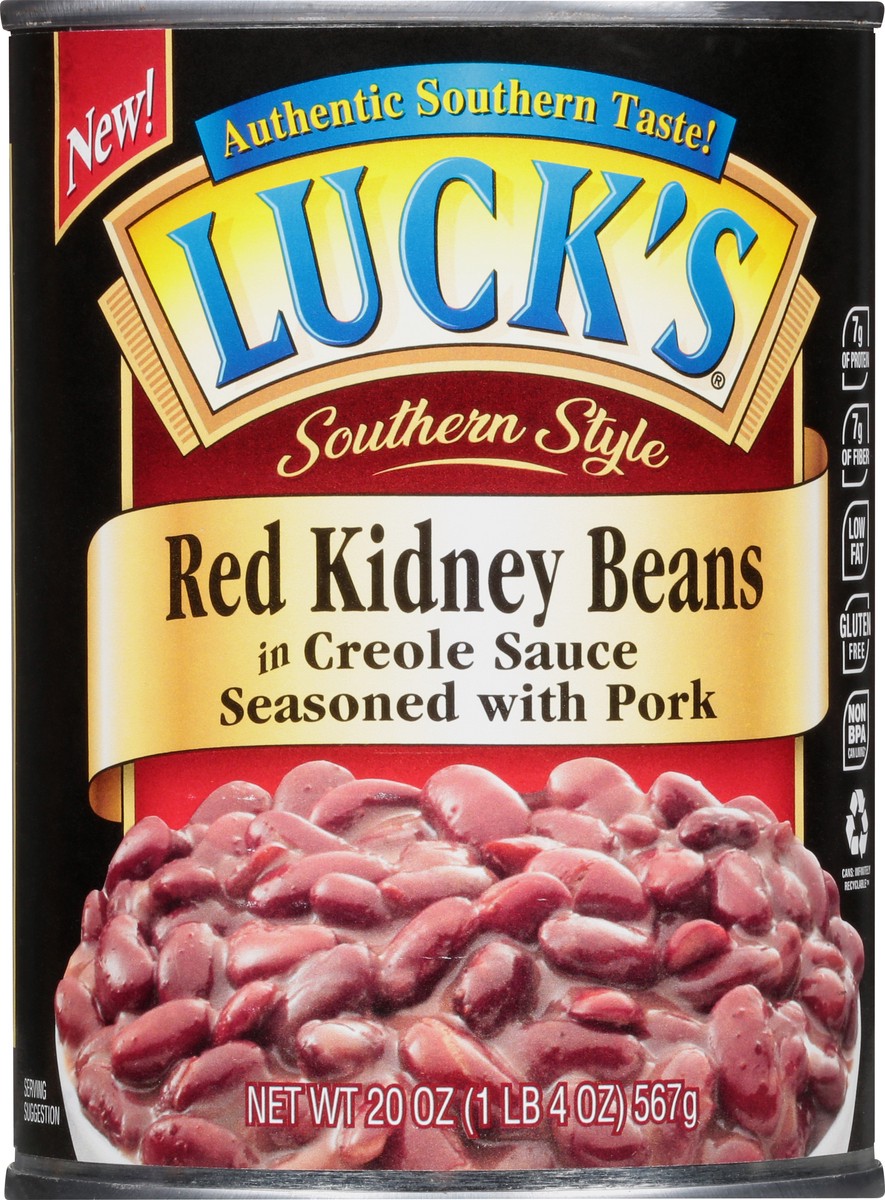 slide 1 of 13, Luck's Seasoned with Pork Southern Style Red Kidney Beans in Creole Sauce 20 oz, 20 oz