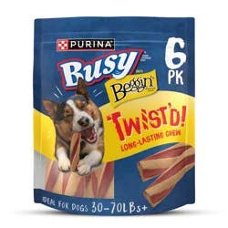 Purina Busy with Beggin' Small/Medium Breed Chewy Bacon Flavor Dog Treats Twist'd - 21oz/6ct Pouch