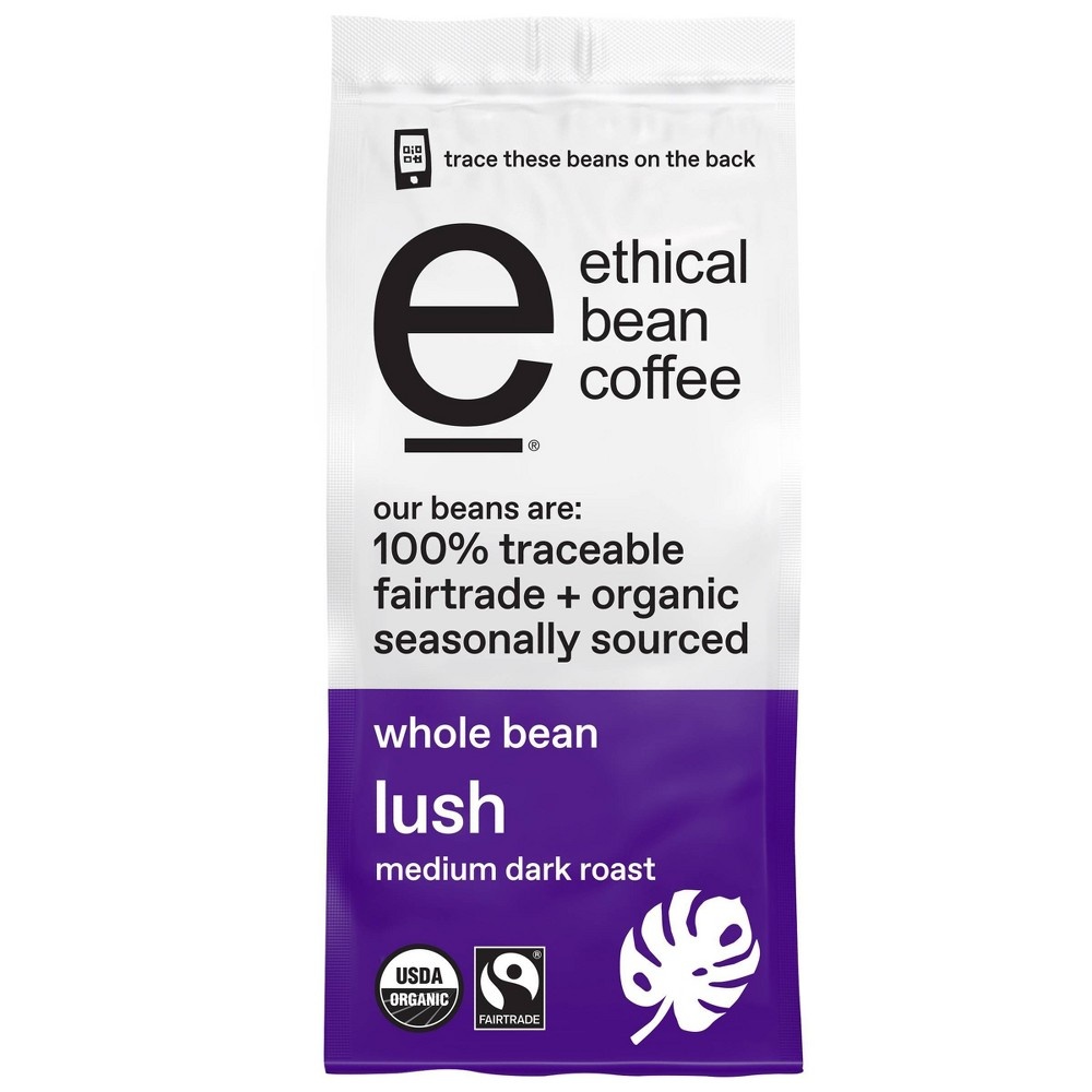 slide 7 of 9, Ethical Bean Coffee Lush Medium Dark Roast Whole Bean Coffee, 12 oz