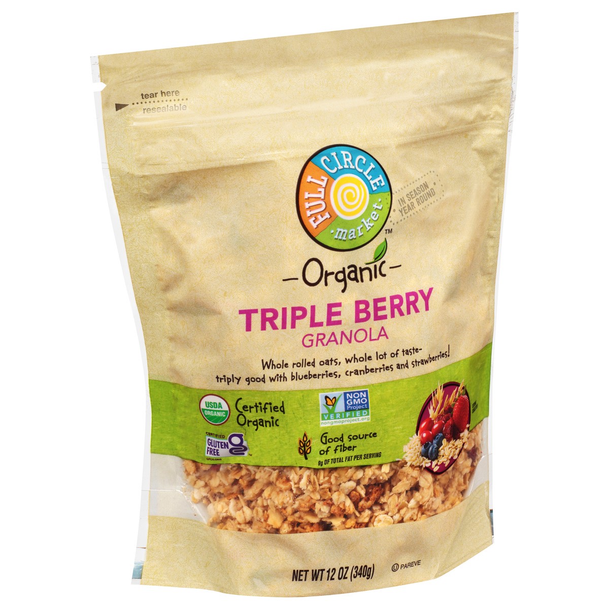 slide 16 of 18, Full Circle Market Organic Triple Berry Granola 12 oz, 12 oz