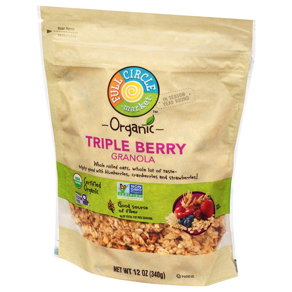slide 6 of 18, Full Circle Market Organic Triple Berry Granola 12 oz, 12 oz