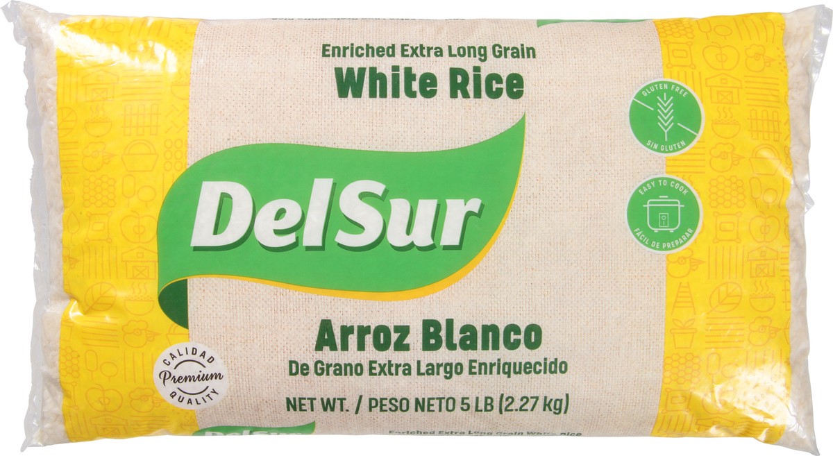 slide 7 of 9, Del Sur Enriched Extra Long Grain White Rice 5 lb, 5 lb