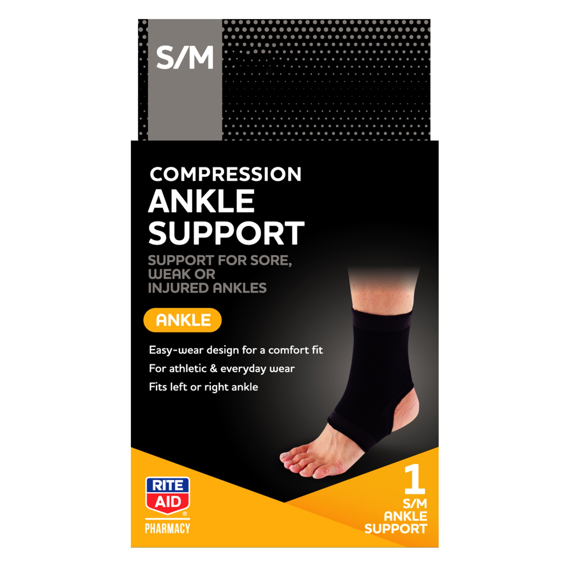 slide 1 of 1, Rite Aid Ra Ankle Support S/M, 1 ct