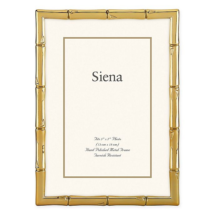 slide 1 of 1, Siena Metallics Bamboo Picture Frame - Gold, 5 in x 7 in