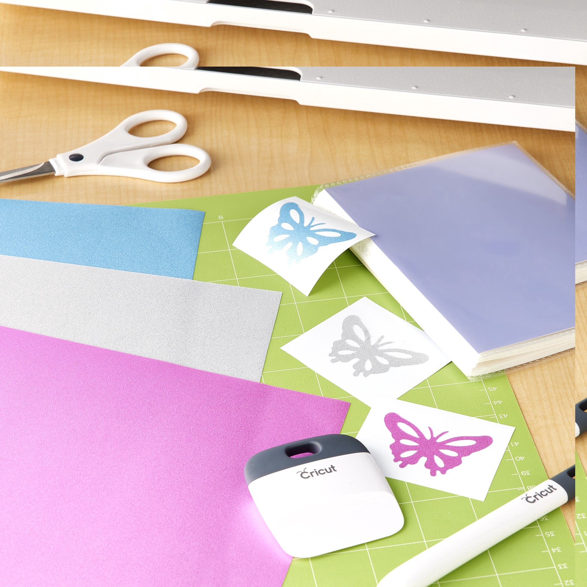 slide 2 of 3, Cricut Premium Vinyl Shimmer Cotton Candy Sampler, 12 in x 24 in