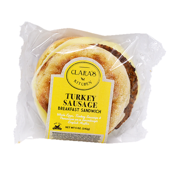 slide 1 of 1, Clara's Kitchen Turkey Sausage Breakfast Sandwich, 5 oz