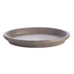The Joy Of Gardening Clay Saucer - Gray
