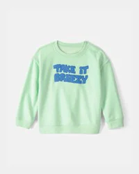 Carter's Toddler 'Take It Breezy' French Terry Pullover Sweatshirt - Green, 5T