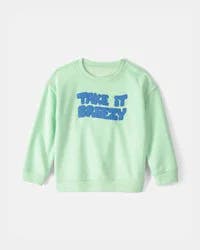 Carter's Toddler 'Take It Breezy' French Terry Pullover Sweatshirt - Green, 5T