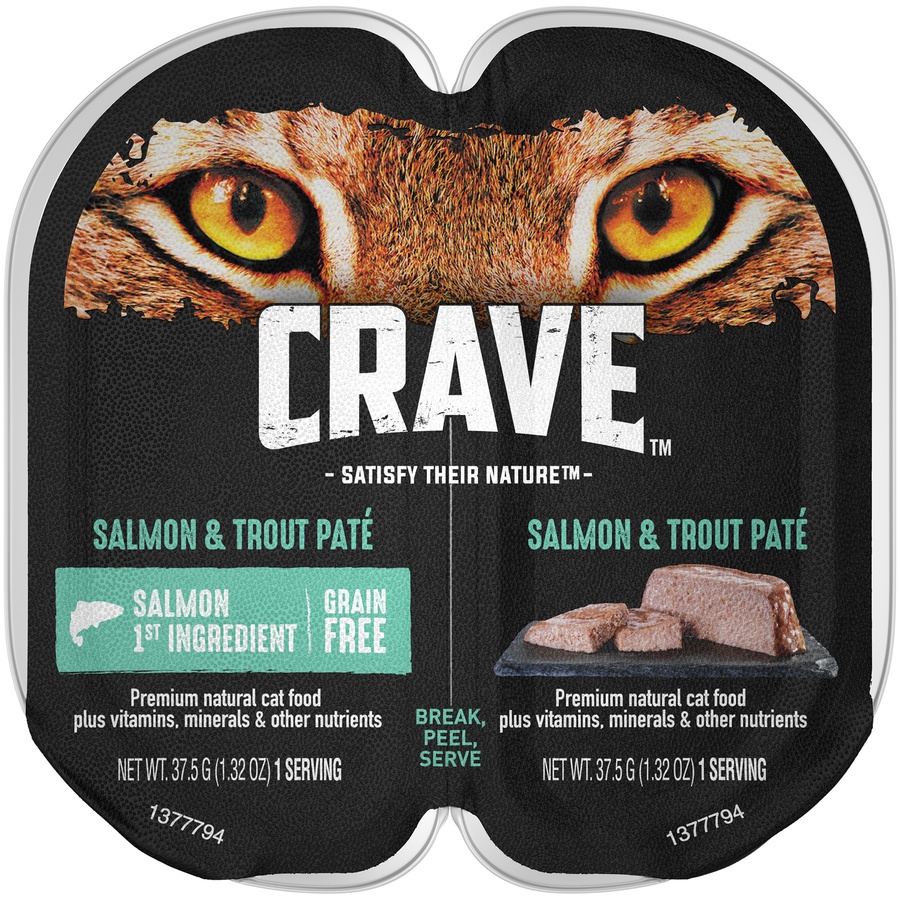 slide 1 of 1, CRAVE Perfect Portions Salmon & Trout Recipe, 2 ct; 1.32 oz