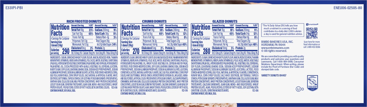 slide 5 of 11, Entenmann's Classic Assorted Donuts, 8 count, 16.8 oz, 8 ct
