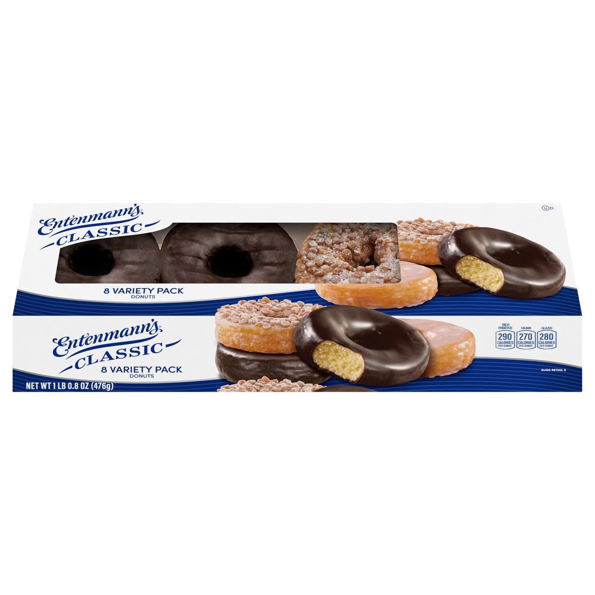 slide 1 of 11, Entenmann's Classic Assorted Donuts, 8 count, 16.8 oz, 8 ct