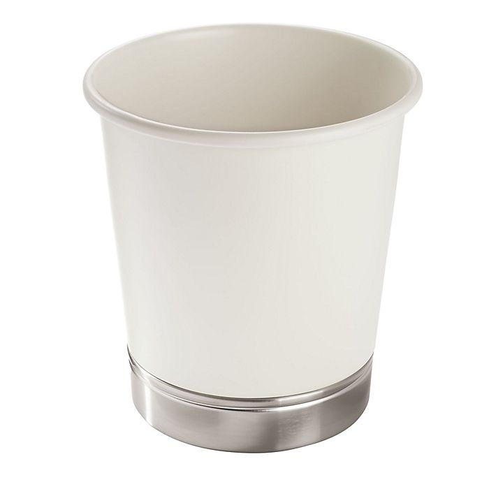 slide 1 of 3, iDesign(TM) InterDesign York Wastebasket - Ivory/Brushed Nickel, 1 ct