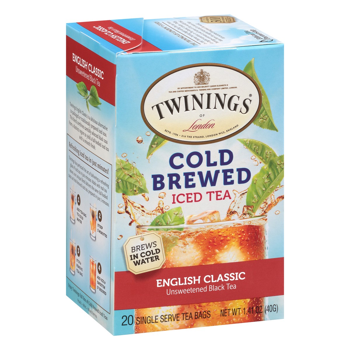 slide 4 of 9, Twinings Tea Black Iced Unsweetened Cold Brew English Classic - 20 Count, 20 ct