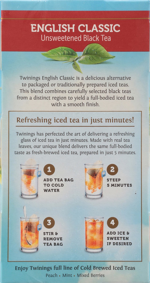 slide 8 of 9, Twinings Tea Black Iced Unsweetened Cold Brew English Classic - 20 Count, 20 ct