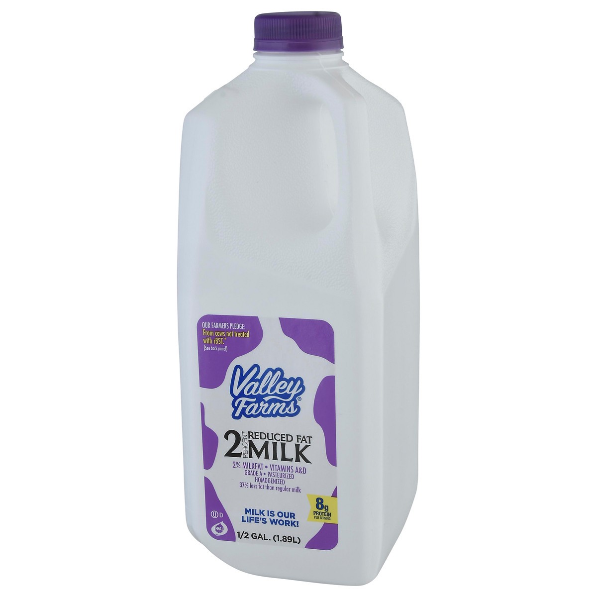 slide 9 of 9, Valley Farms 2% Milkfat Reduced Fat Milk 0.5 gl Jug, 1/2 gal