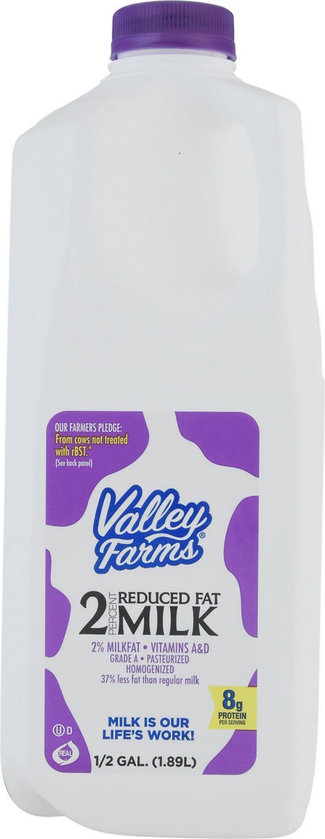 slide 1 of 9, Valley Farms 2% Milkfat Reduced Fat Milk 0.5 gl Jug, 1/2 gal