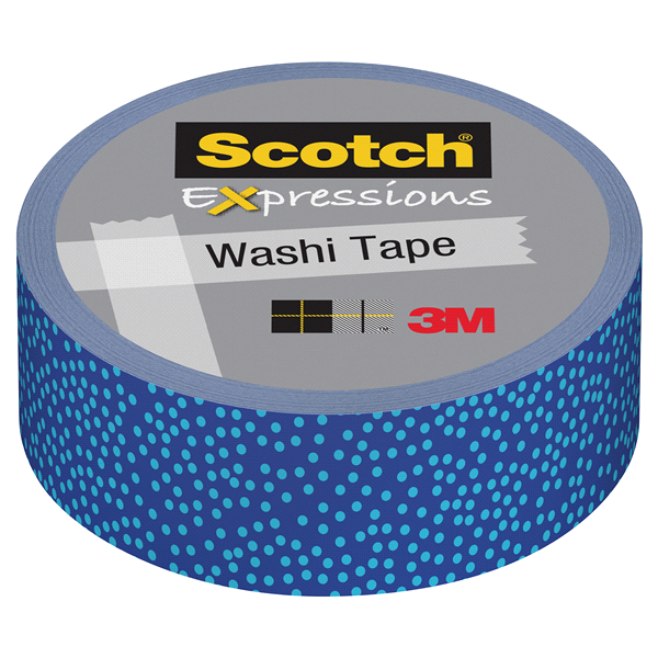 slide 1 of 1, Scotch Expressions Washi Tape, Blue Micro Dot, 1 ct