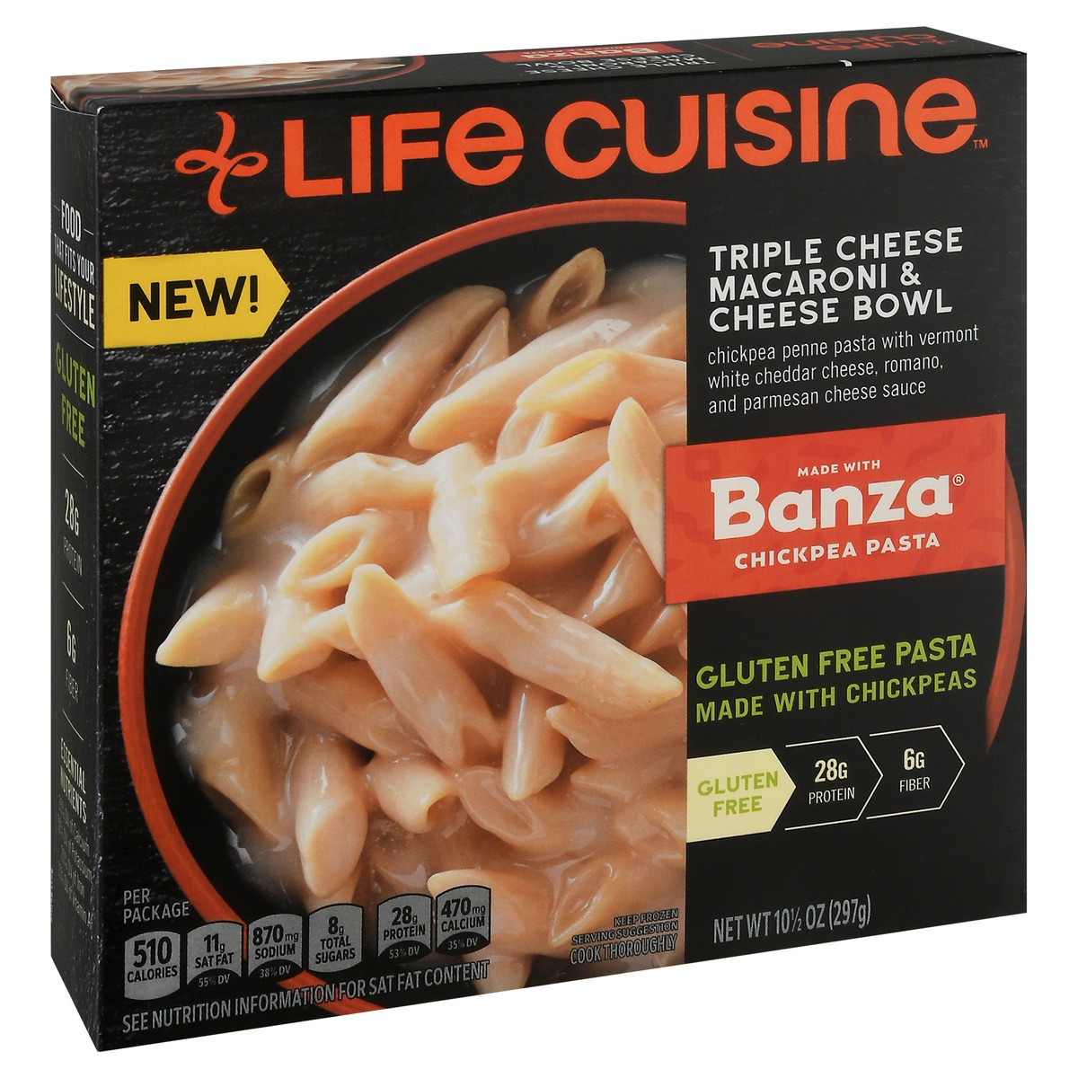 slide 5 of 10, Life Cuisine Gluten Free Triple Cheese Macaroni and Cheese Bowl Frozen Meal, 10.5 oz