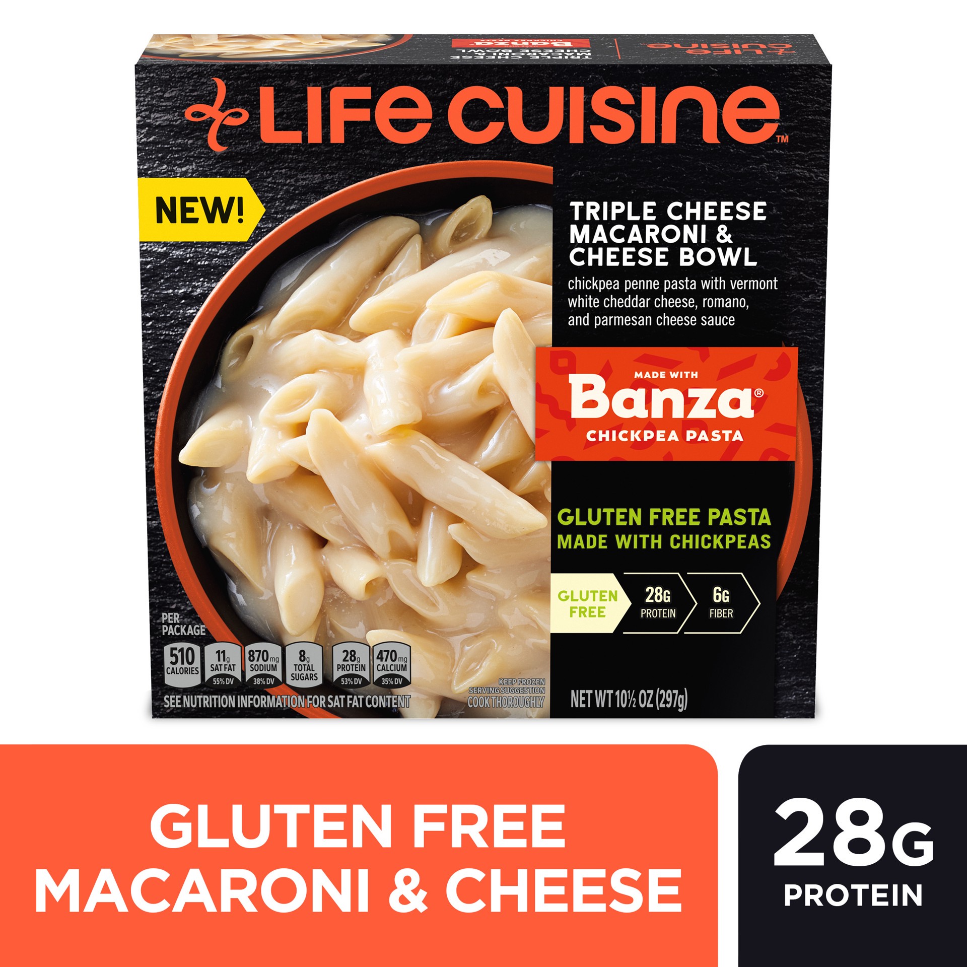 slide 1 of 10, Life Cuisine Gluten Free Triple Cheese Macaroni and Cheese Bowl Frozen Meal, 10.5 oz