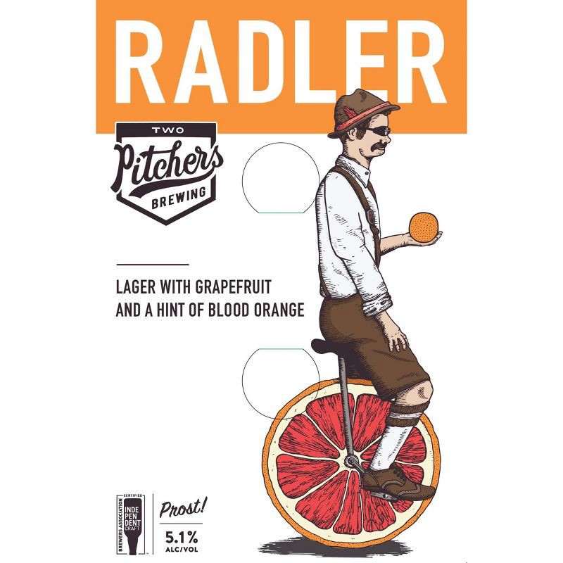 slide 3 of 4, Two Pitchers Brewing Co Two Pitchers Grapefruit and Blood Orange Radler - 6pk/12 fl oz Cans, 6 ct; 12 fl oz