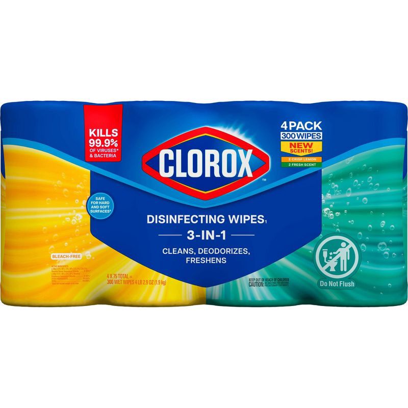 slide 2 of 14, Clorox Disinfecting Wipes Value Pack - 75ct/4pk, 75 ct, 4 ct