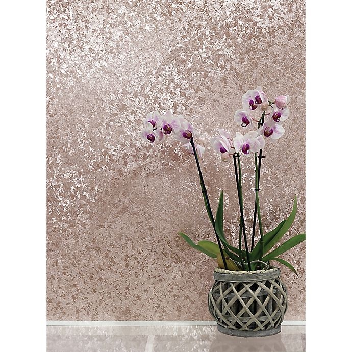 slide 1 of 2, Arthouse Velvet Crush Foil Textured Wallpaper - Rose Gold, 1 ct