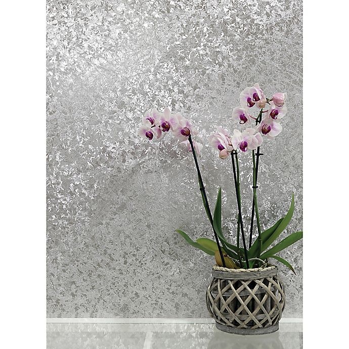 slide 1 of 3, Arthouse Velvet Crush Foil Textured Wallpaper - Silver, 1 ct