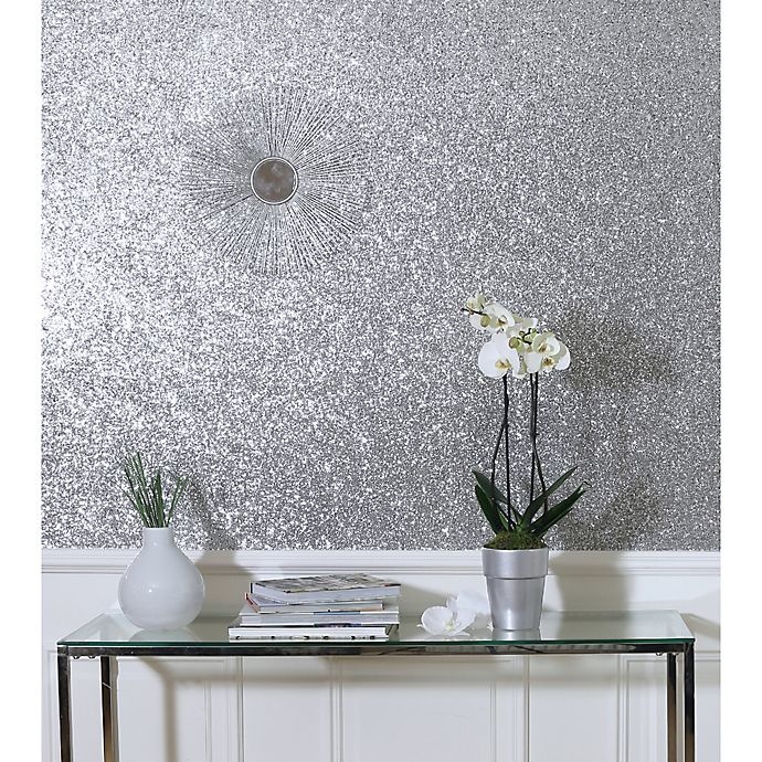 slide 1 of 4, Arthouse Sequin Sparkle Wallpaper - Silver, 1 ct