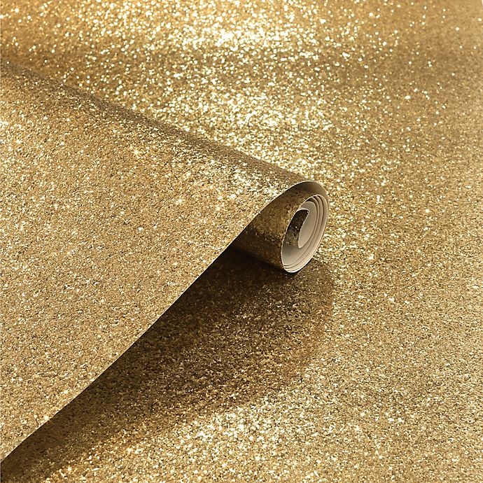 slide 3 of 6, Arthouse Sequin Sparkle Wallpaper - Gold, 1 ct